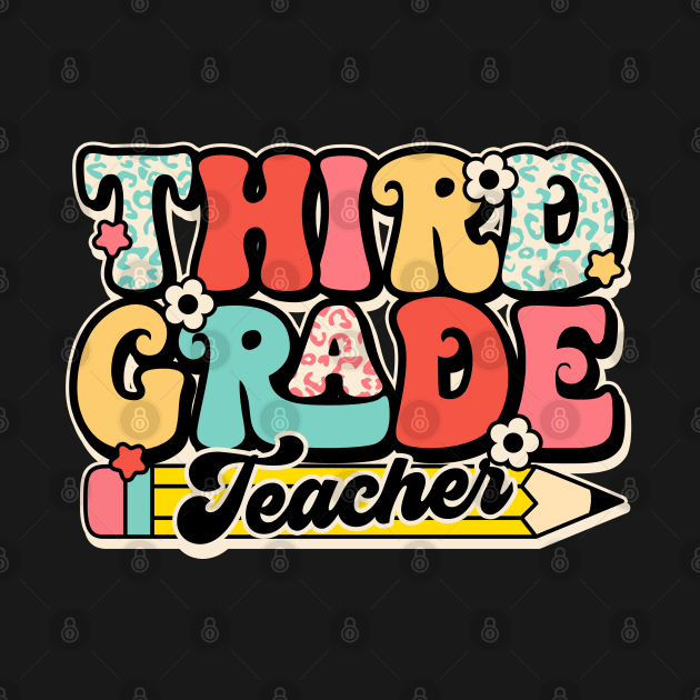 Retro Third Grade Teacher Flower Back To School For Boys Girl by luxembourgertreatable