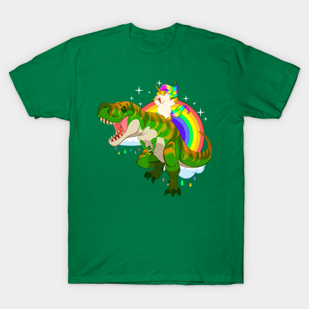 Discover Unicorn Riding Dinosaur - Unicorn Riding Dinosaur - T-Shirt