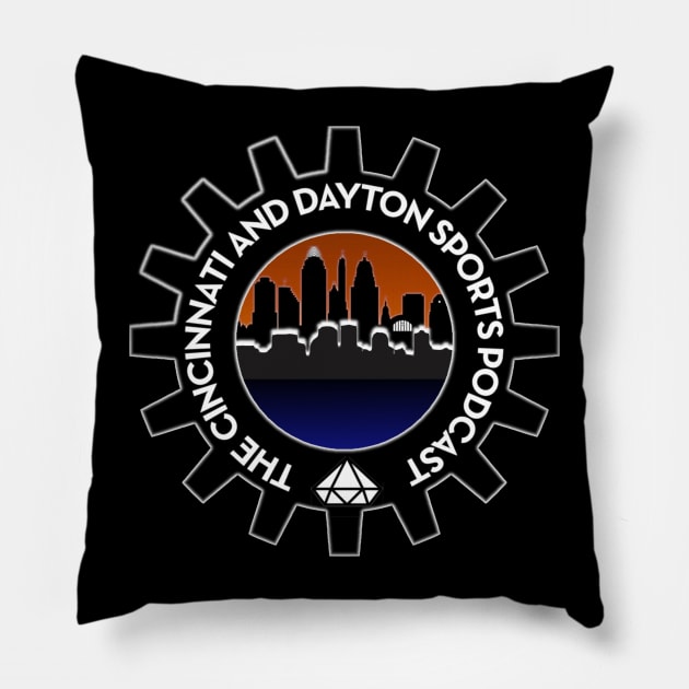 The Cincinnati and Dayton Sports Podcast Logo (December 2023) Pillow by The Cincinnati and Dayton Sports Podcast