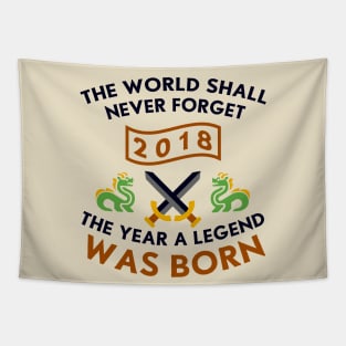 2018 The Year A Legend Was Born Dragons and Swords Design Tapestry