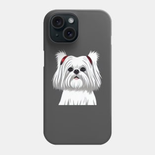 Cute Little Crusty White Dog Maltese Shih Tzu Mom with Fluffy Curly Haired Phone Case