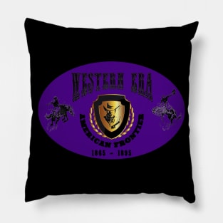 Western Era aka American Frontier - Purple, Black and Gold Pillow