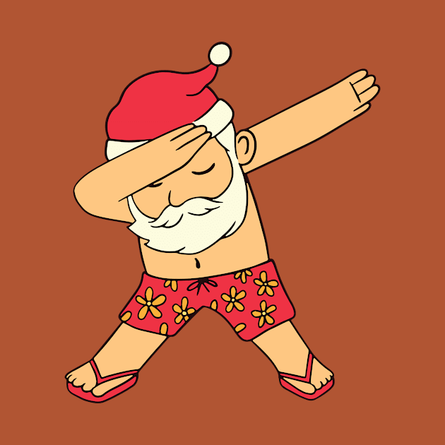 Dabbing Summer Santa Claus Cartoon by SLAG_Creative