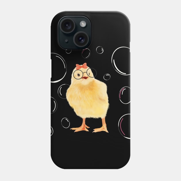 Cute Chick With Bubbles Phone Case by Suneldesigns