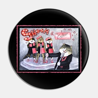 Retro cats band Pin