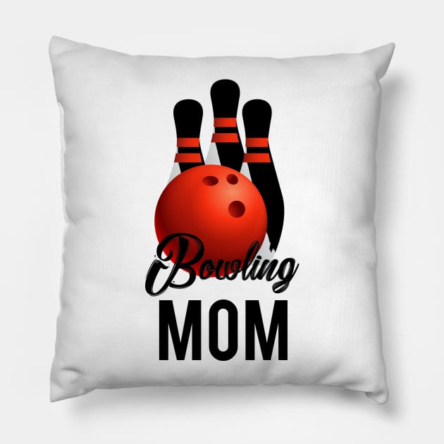 Bowling Mom Mothers Day Gift Player Bowling Mama Pillow by macshoptee