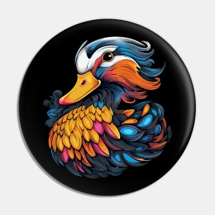 Mandarin Duck Smiling Pin