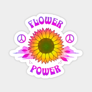 flower power purple Magnet