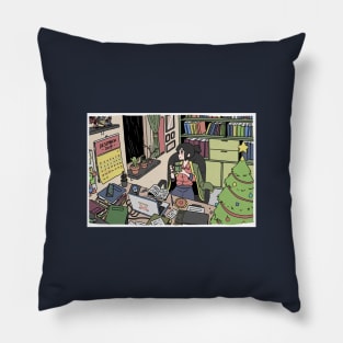 girl overtime work at christmas ( couple ) Pillow