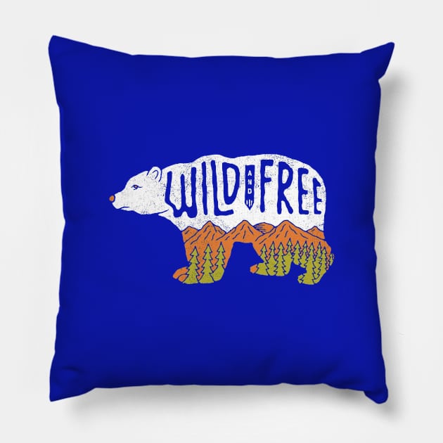 Wild And Free Pillow by LogoBunch