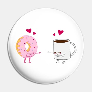 Coffee and Donut in Love Pin