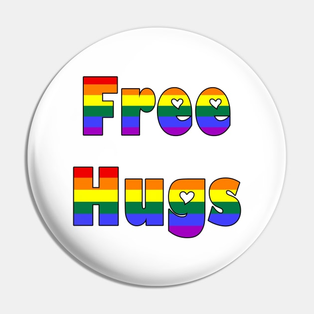 Rainbow Free Hugs Pin by imphavok