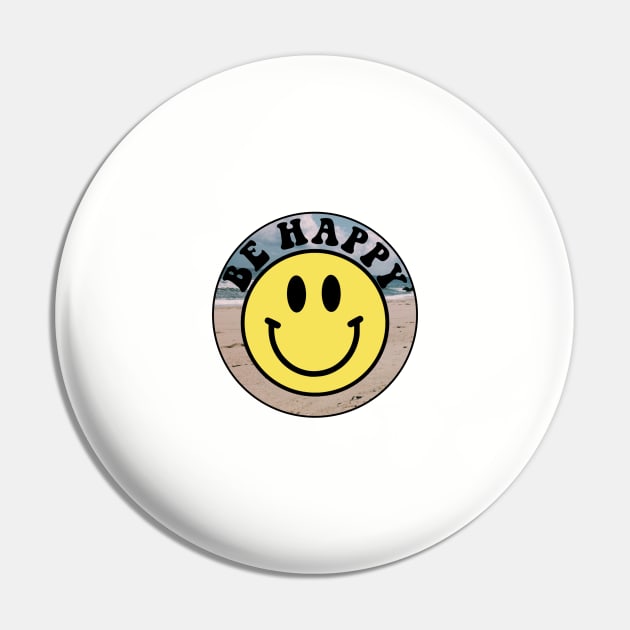 Be Happy Smiley Face Beach Pin by lolsammy910