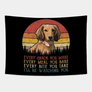 Retro Dachshund Every Snack You Make Every Meal You Bake Tapestry