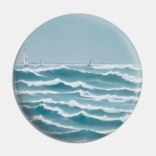 Seascape Serenity Abstract Coastal Beauty Pin