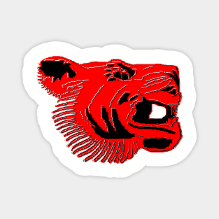 Chinese Tiger Head pixel art Magnet