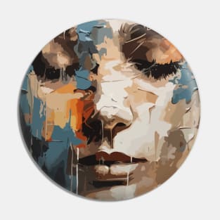 Sadness Abstract Art Face of a Woman Pin