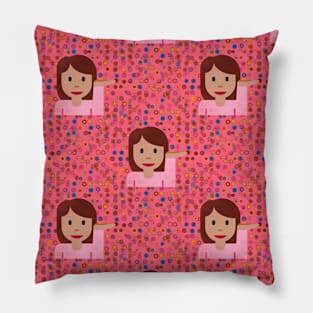 brunette lady emoji Pillow