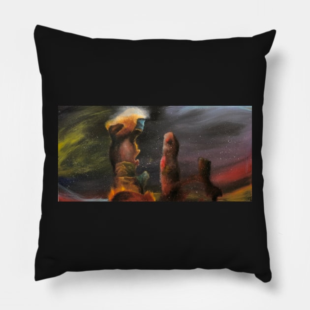 Pillars of Life Pillow by deavdeav