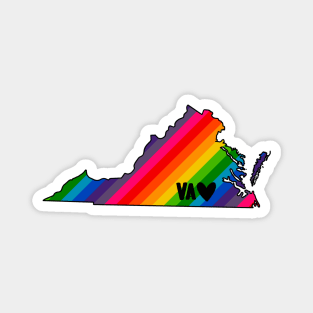 USA States: Virginia (rainbow) Magnet