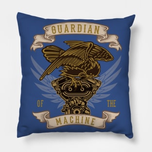 Guardian Of The Machine Eagle On Motor Pillow