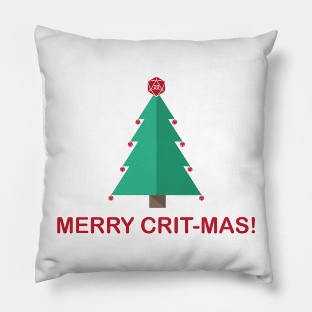 Merry Crit-Mas! Pillow by critforbrains