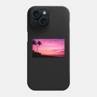 Tropical Palm Tree Silhouette and Sunset Phone Case