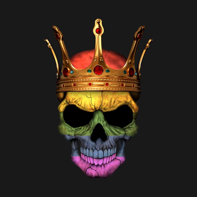 Rainbow Flag Skull with Crown by jeffbartels