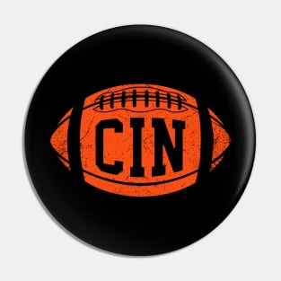 CIN Retro Football - Black Pin