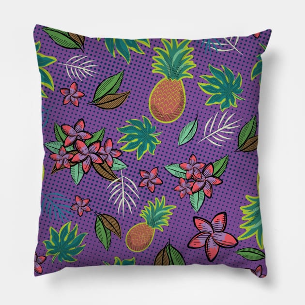 Meet Me At The Beach - Purple Pillow by SWON Design