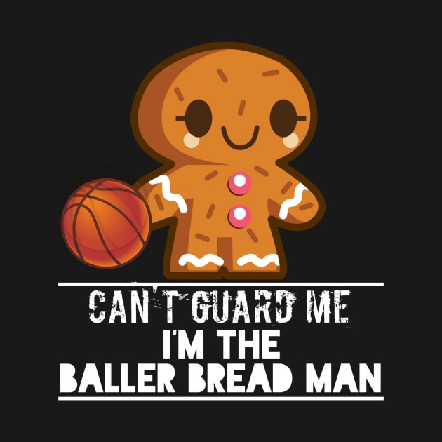 Basketball Gingerbread Man - Basketball Graphic Typographic Design - Baller Fans Sports Lovers - Holiday Gift Ideas by MaystarUniverse