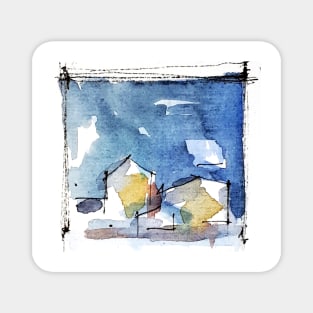 Blue sky landscape Magnet