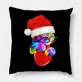 Cute Cat Colorful Christmas Party Pajama Funny Xmas Gifts Pillow