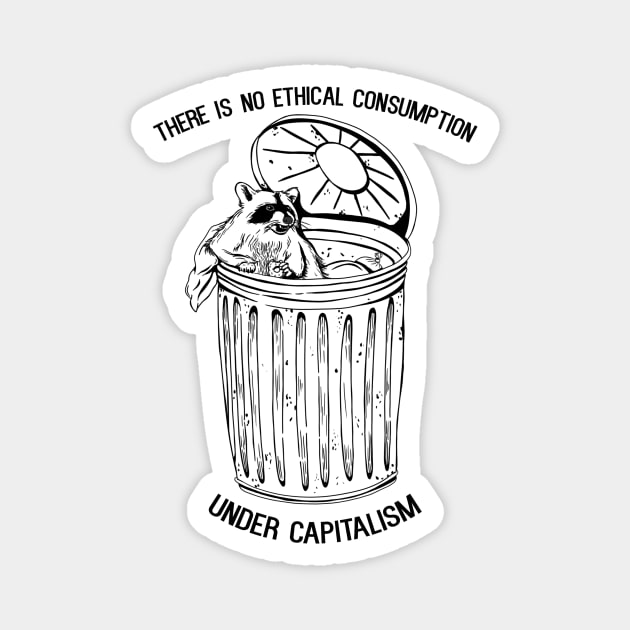 Anti-Capitalist Racoon Magnet by TriciaRobinsonIllustration