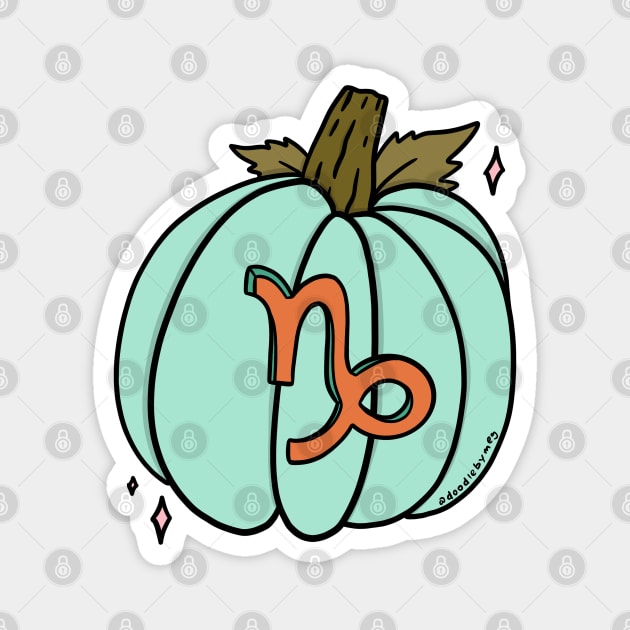 Capricorn Pumpkin Magnet by Doodle by Meg