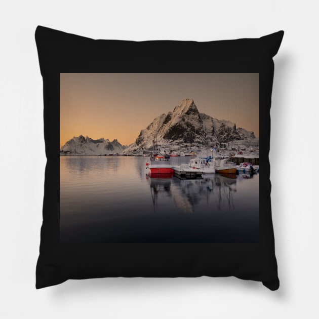 LOFOTEN - REINE Pillow by cagiva85