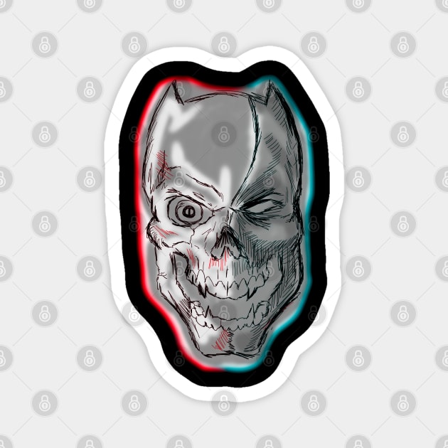 Silver Skull Magnet by MikeMeineArts