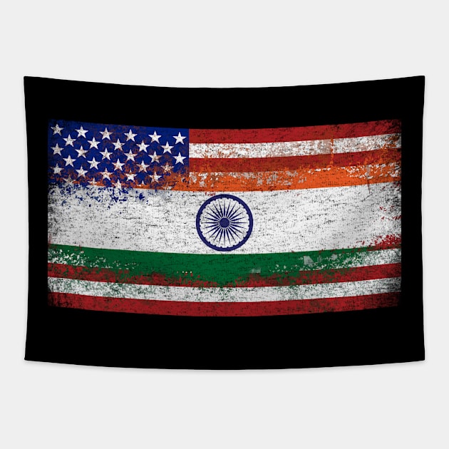 Indian American Flag Vintage Tapestry by zurcnami