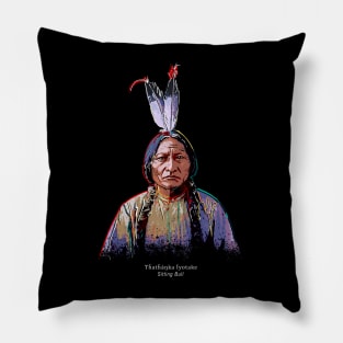 Sitting Bull-Portrait-Pop Art-Sioux-American-Indian-History Pillow