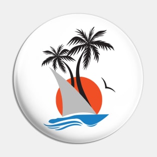 Palm trees on Beach Pin