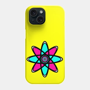 Pink and Aqua Blue Atom Phone Case