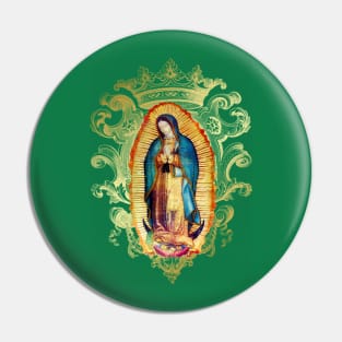 Our Lady of Guadalupe Mexican Virgin Mary Mexico Aztec Tilma 20-102 Pin