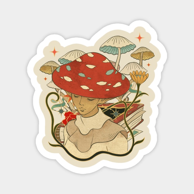 The Mushroom Boy Goblincore Magnet by soulfulprintss8