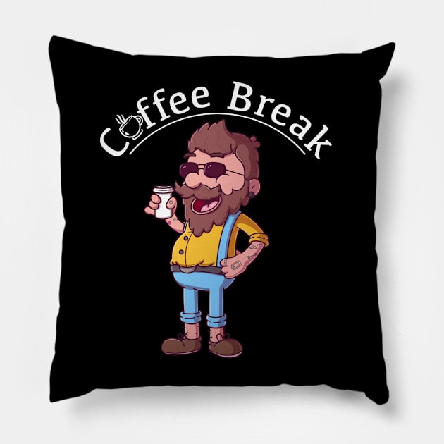 Coffee Break Pillow by TheMaskedTooner