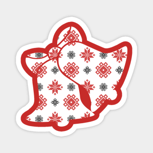 Pixel Christmas Pattern Magnet