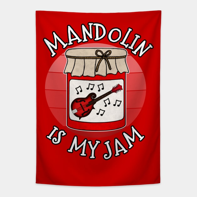 Mandolin Is My Jam Mandolinist Musician Funny Tapestry by doodlerob