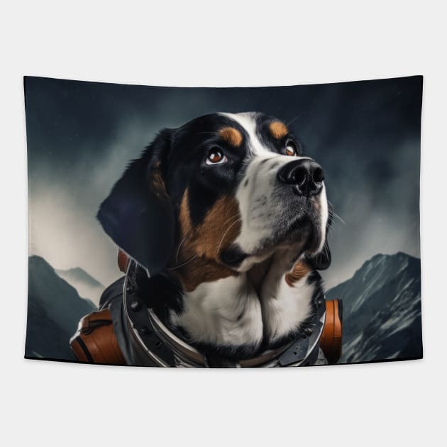 Astro Dog - Greater Swiss Mountain Dog Tapestry by Merchgard