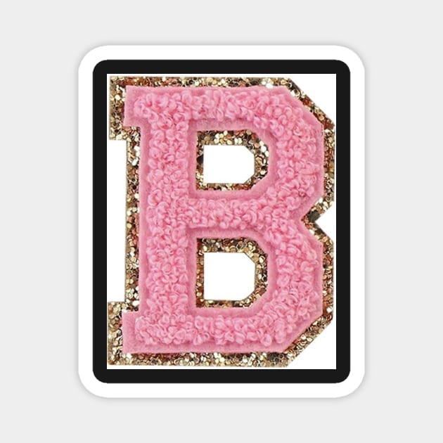 Preppy pink varsity letter Magnet by DiorBrush