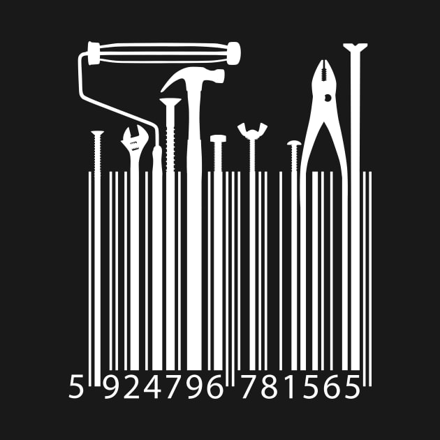 Funny Worker Tradesman Barcode Tools by phoxydesign