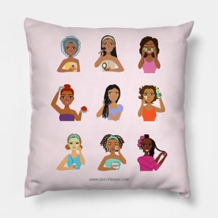 Black Girl Beauty Routine Pillow